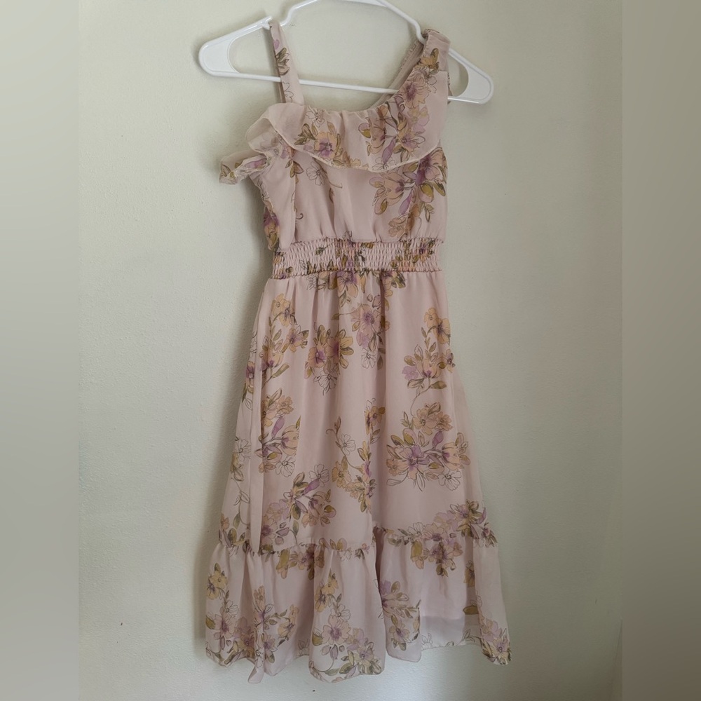Girls‎ Zhenzi Cream Ruffle Detail dress